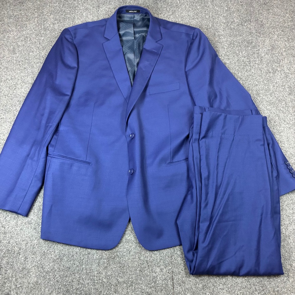 Mantoni Mens Royal Blue‎ 100% Fine Wool 2 Button Suit Set M40901 Size 36R